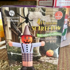 Huntington Home Halloween Inflatable Scarecrow - Orange, Black, and White